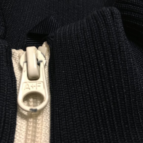 Abercrombie & Fitch Muscle Track Jacket Size Medium Navy A&F Zip Up - Picture 6 of 9